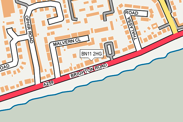 BN11 2HG map - OS OpenMap – Local (Ordnance Survey)