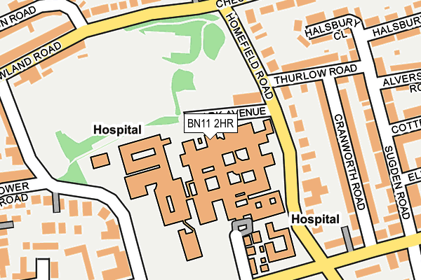 BN11 2HR map - OS OpenMap – Local (Ordnance Survey)