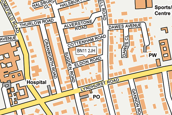 BN11 2JH map - OS OpenMap – Local (Ordnance Survey)