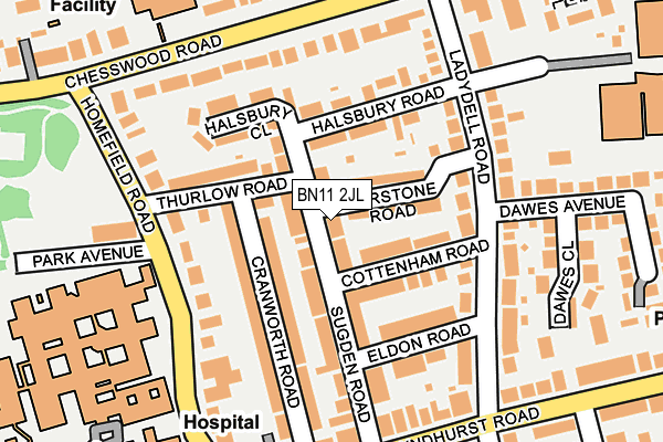 BN11 2JL map - OS OpenMap – Local (Ordnance Survey)