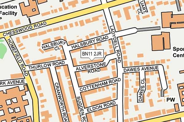BN11 2JR map - OS OpenMap – Local (Ordnance Survey)