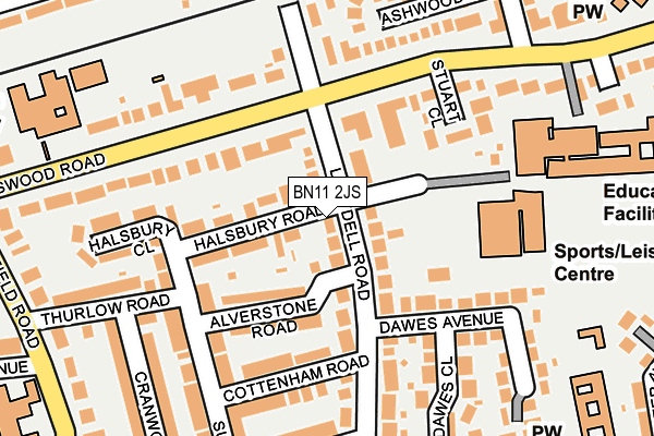 BN11 2JS map - OS OpenMap – Local (Ordnance Survey)