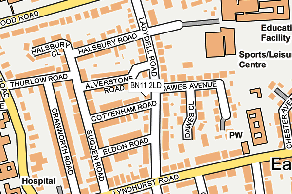 BN11 2LD map - OS OpenMap – Local (Ordnance Survey)