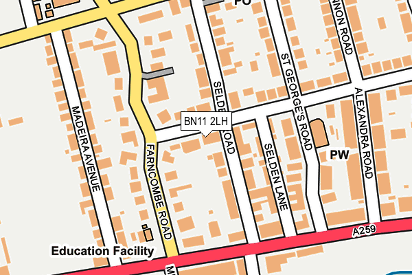 BN11 2LH map - OS OpenMap – Local (Ordnance Survey)