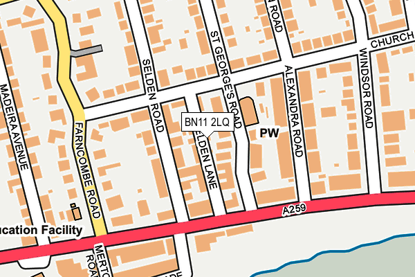BN11 2LQ map - OS OpenMap – Local (Ordnance Survey)
