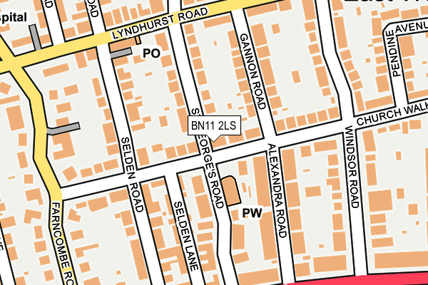 BN11 2LS map - OS OpenMap – Local (Ordnance Survey)