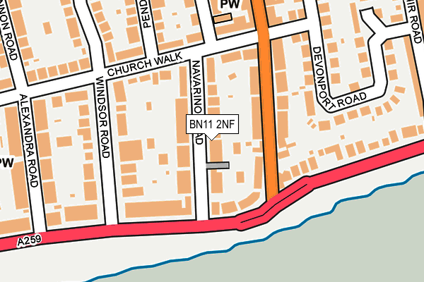 BN11 2NF map - OS OpenMap – Local (Ordnance Survey)