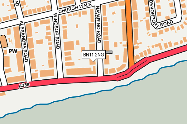 BN11 2NG map - OS OpenMap – Local (Ordnance Survey)