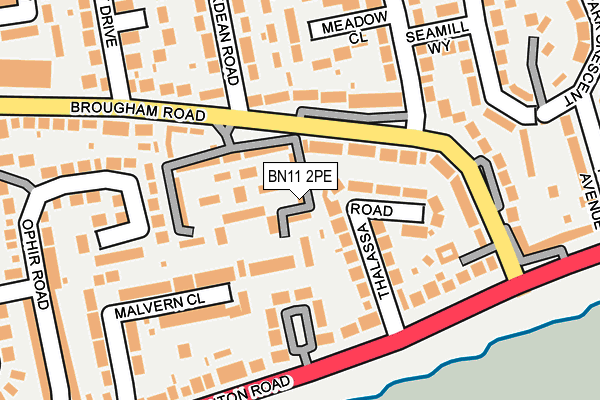 BN11 2PE map - OS OpenMap – Local (Ordnance Survey)