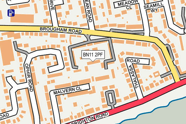 BN11 2PF map - OS OpenMap – Local (Ordnance Survey)