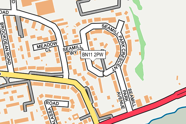 BN11 2PW map - OS OpenMap – Local (Ordnance Survey)
