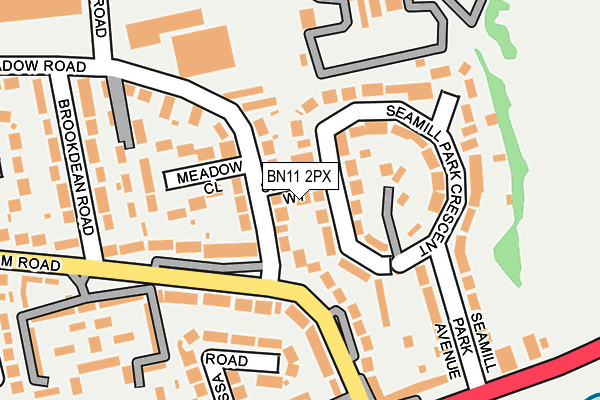 BN11 2PX map - OS OpenMap – Local (Ordnance Survey)