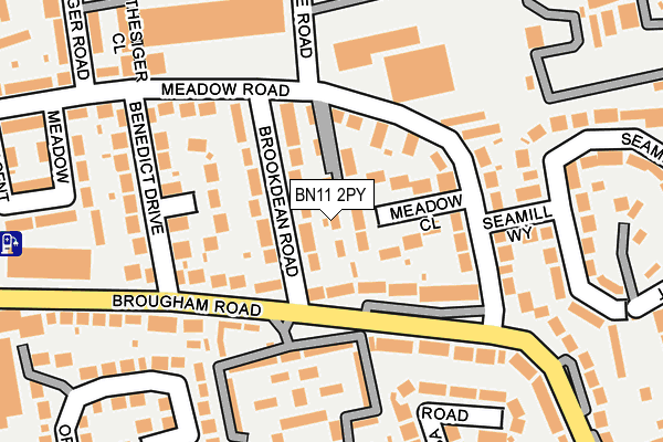 BN11 2PY map - OS OpenMap – Local (Ordnance Survey)