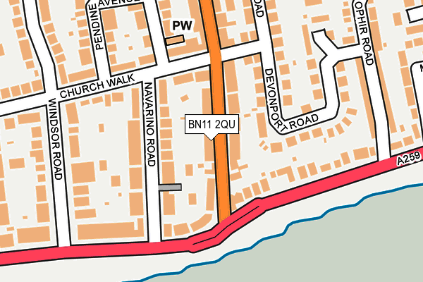 BN11 2QU map - OS OpenMap – Local (Ordnance Survey)