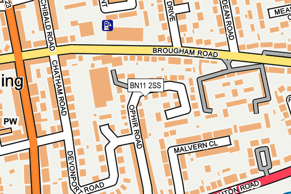 BN11 2SS map - OS OpenMap – Local (Ordnance Survey)