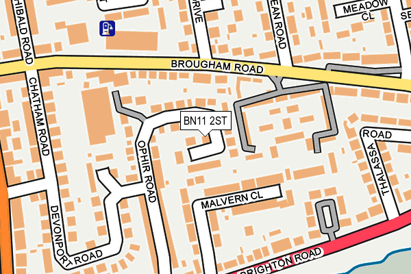 BN11 2ST map - OS OpenMap – Local (Ordnance Survey)