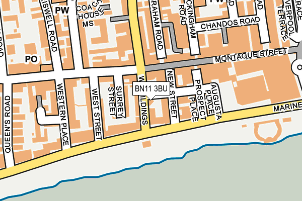 BN11 3BU map - OS OpenMap – Local (Ordnance Survey)