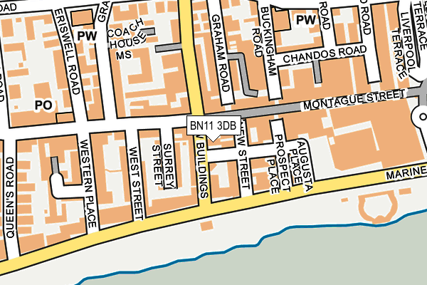 BN11 3DB map - OS OpenMap – Local (Ordnance Survey)
