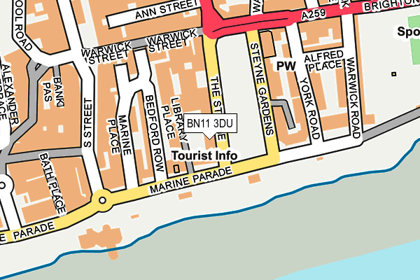 BN11 3DU map - OS OpenMap – Local (Ordnance Survey)