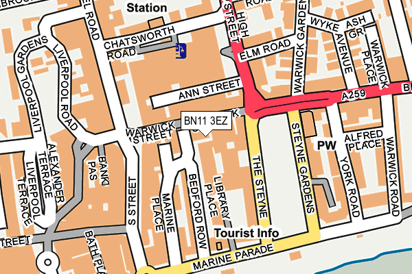 BN11 3EZ map - OS OpenMap – Local (Ordnance Survey)