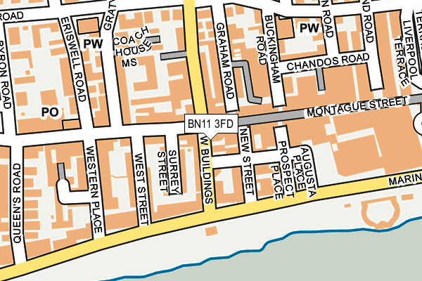 BN11 3FD map - OS OpenMap – Local (Ordnance Survey)