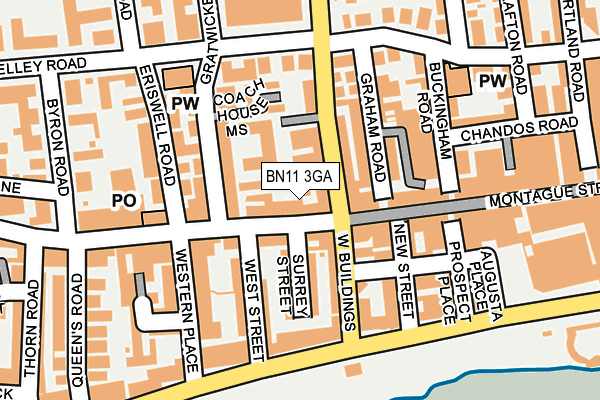 BN11 3GA map - OS OpenMap – Local (Ordnance Survey)