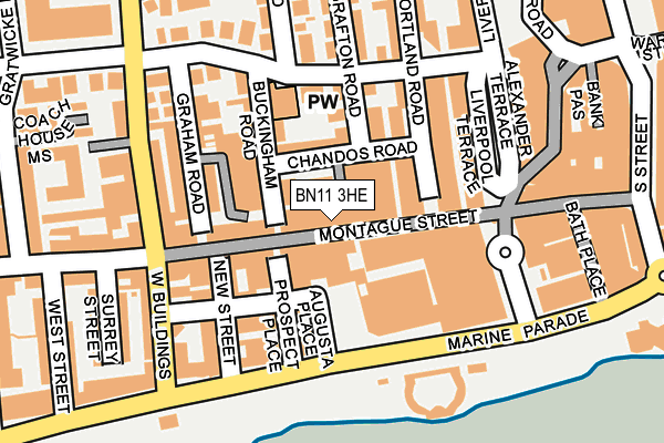 BN11 3HE map - OS OpenMap – Local (Ordnance Survey)