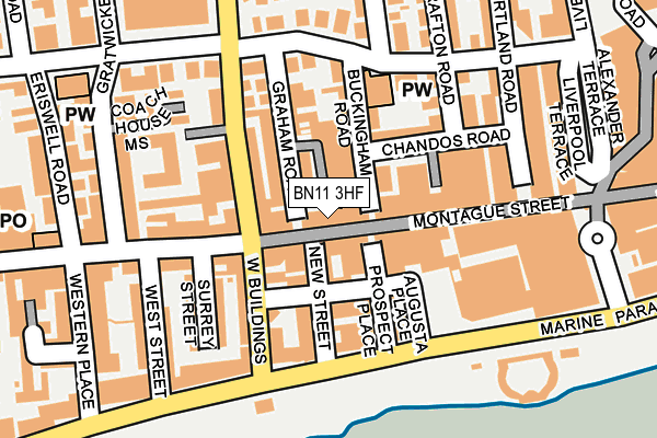 BN11 3HF map - OS OpenMap – Local (Ordnance Survey)
