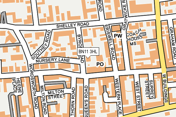 BN11 3HL map - OS OpenMap – Local (Ordnance Survey)