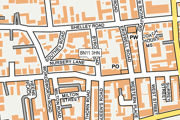BN11 3HN map - OS OpenMap – Local (Ordnance Survey)