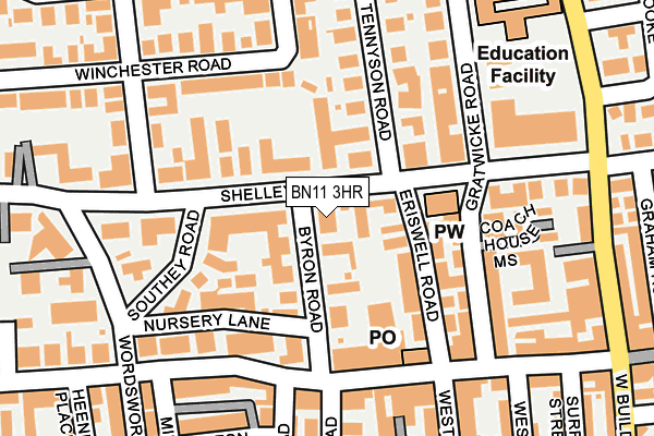 BN11 3HR map - OS OpenMap – Local (Ordnance Survey)
