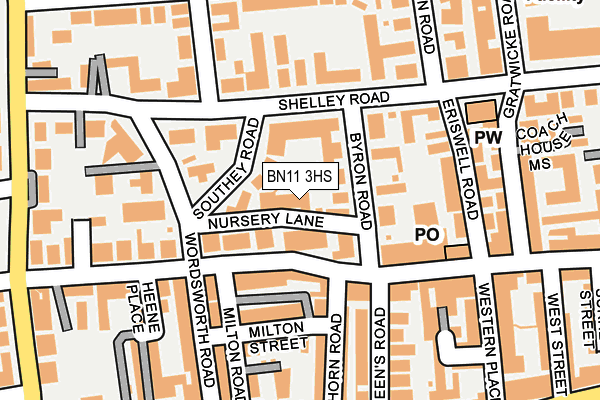 BN11 3HS map - OS OpenMap – Local (Ordnance Survey)