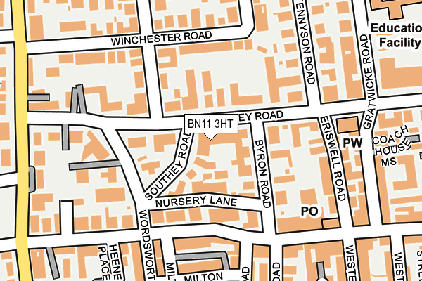 BN11 3HT map - OS OpenMap – Local (Ordnance Survey)