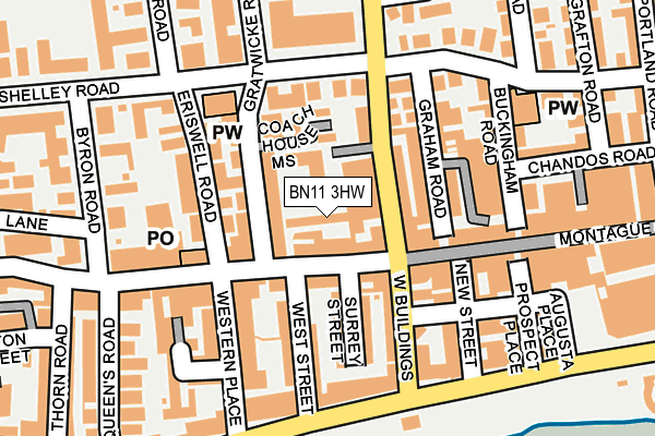BN11 3HW map - OS OpenMap – Local (Ordnance Survey)