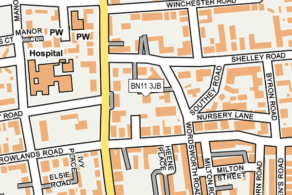 BN11 3JB map - OS OpenMap – Local (Ordnance Survey)
