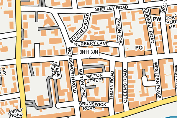 Map of THE WORTHING WELL LTD at local scale