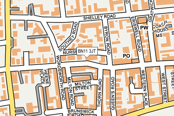 BN11 3JT map - OS OpenMap – Local (Ordnance Survey)