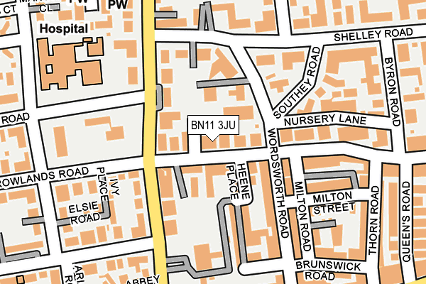 BN11 3JU map - OS OpenMap – Local (Ordnance Survey)