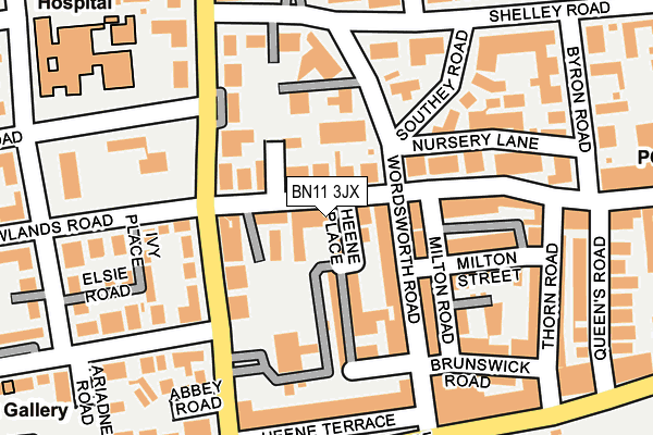 Map of WORTHING CREATIVES GALLERY LLP at local scale