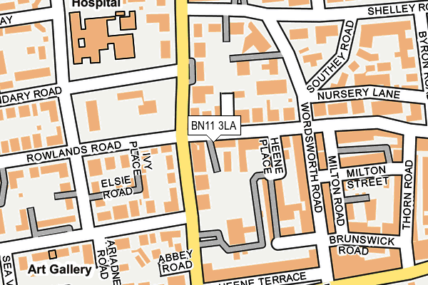 BN11 3LA map - OS OpenMap – Local (Ordnance Survey)