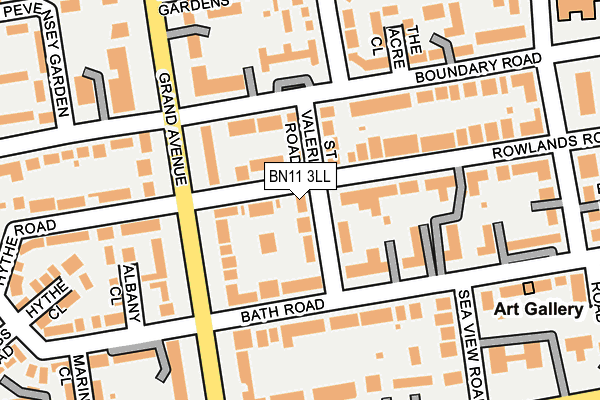 BN11 3LL map - OS OpenMap – Local (Ordnance Survey)