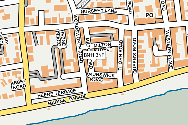 BN11 3NF map - OS OpenMap – Local (Ordnance Survey)