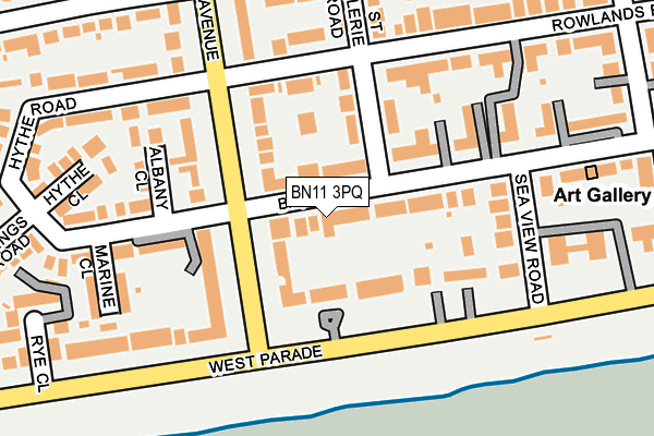 BN11 3PQ map - OS OpenMap – Local (Ordnance Survey)