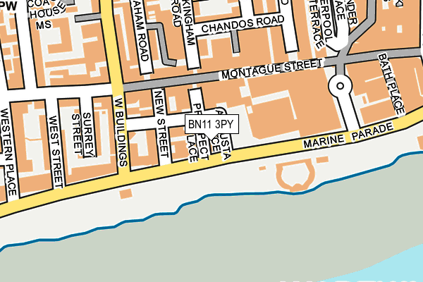 BN11 3PY map - OS OpenMap – Local (Ordnance Survey)