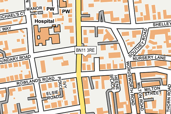 BN11 3RE map - OS OpenMap – Local (Ordnance Survey)