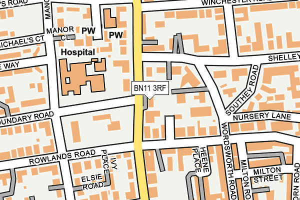 BN11 3RF map - OS OpenMap – Local (Ordnance Survey)