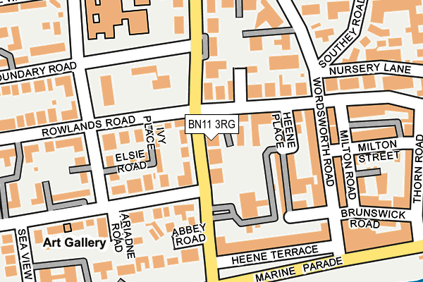 BN11 3RG map - OS OpenMap – Local (Ordnance Survey)