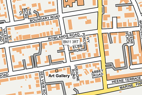 BN11 3RT map - OS OpenMap – Local (Ordnance Survey)