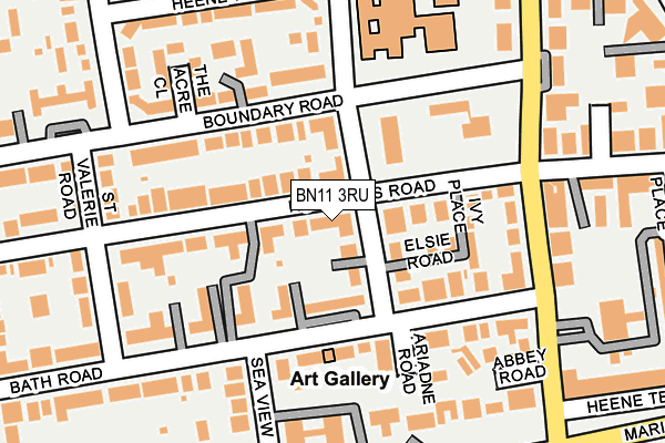 BN11 3RU map - OS OpenMap – Local (Ordnance Survey)