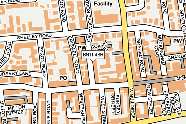 BN11 4BH map - OS OpenMap – Local (Ordnance Survey)